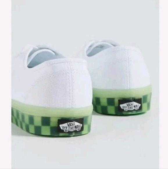 Vans Women's White and Green Checkered Sneakers Size 7 - Picture 12 of 15